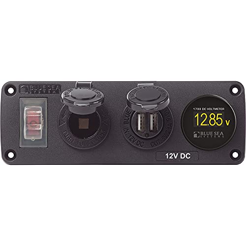 Blue Sea Systems 4366 Panel Acc H2O USB SCKT & VMETER von Blue Sea Systems