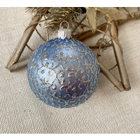 Blauer Christbaumkugelschmuck, Handbemalte Weihnachtskugeln, Weihnachtsschmuck von BluebirdbyRobin