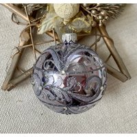 Christbaumkugel Ornament, Handbemalte Weihnachtskugeln, Handarbeit von BluebirdbyRobin