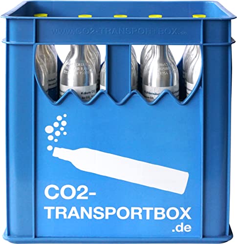 15 gefüllte CO2 Zylinder 425 g Kohlensäure für ca. 60l Sprudel-Wasser inklusive praktischer Transportbox von Bluecraft