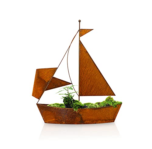 Blümelhuber Gartendeko Rostoptik Segelschiff - Rost Deko für Garten zum Bepflanzen - Maritime Edelrost Gartendeko von Blümelhuber