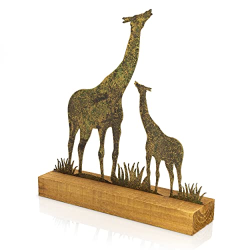 Blümelhuber Giraffe Deko - Afrikanische Deko Wohnzimmer - Design Deko Holz - Deko Figuren - Tischdeko Wohnzimmer von Blümelhuber