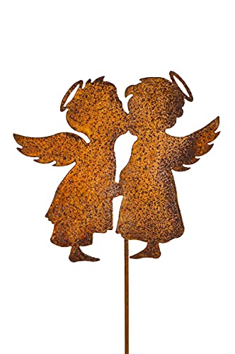 Blümelhuber Großes Engelpaar Edelrost Gartenstecker - Rost Deko Figuren für den Garten, den Balkon oder die Haustüre - 118 cm von Blümelhuber