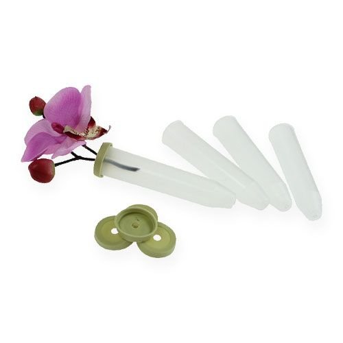 10 Stück Orchideenröhrchen Gesteckröhrchen Blumenröhrchen Wasserröhrchen (6 CC, 14 x 58 mm) von Blumen-Senf