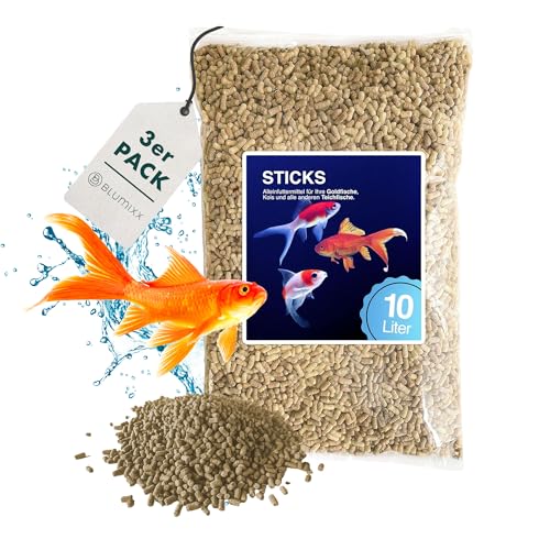 Teichsticks Premium 30L / 2400g Fischfutter für Goldfisch, Koi, Teichfische, Pond Sticks Koifutter Gold-Fischfutter für den Gartenteich ohne Wassertrübung von Blumixx