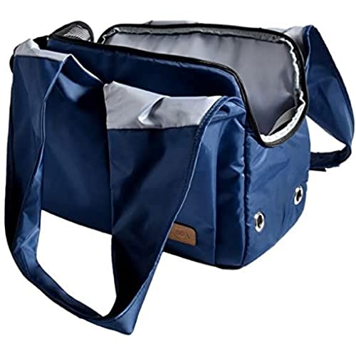 Bobby Multibag – Tragetasche für Katzen und kleine Hunde 40x20x30 cm – Hunde- oder Katzentragetasche mit Schultergurt, Rucksack für Haustiere, Blau, (max. 6 KG) von Bobby