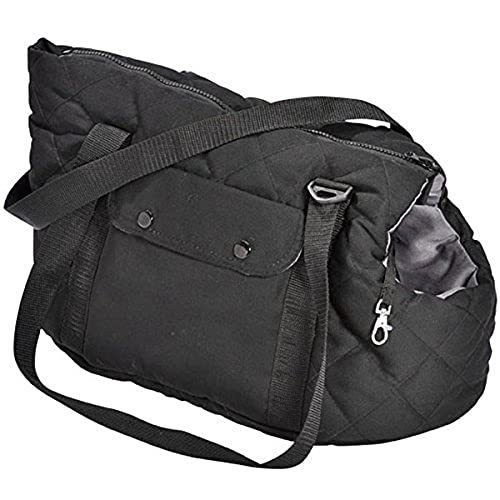 Bobby Promenade – Hunde- und Katzentrage Small Size 40 x 23 x 23 cm – Hundetragetasche, Katzen mit Transport-Schultergurt, Rucksack für Haustiere, Schwarz Größe S von Bobby