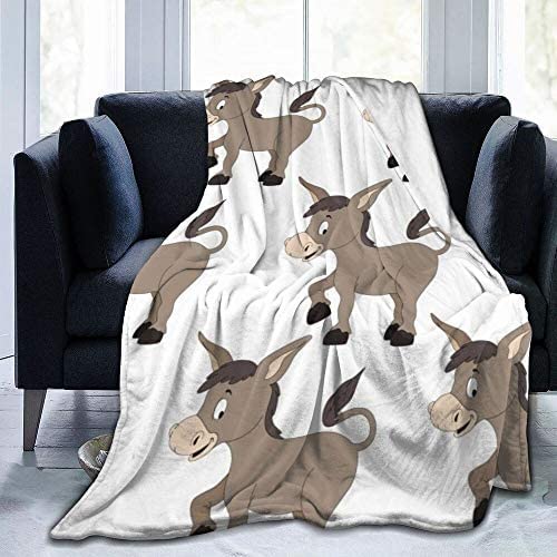 Boceoey Kuscheldecke 150x200 cm Flauschige Wohndecke als Sofa überwurfdecke Tagesdecke, Decken für Sofa Couch Bett, Weiche Warme Fleecedecke für Camping Outdoor Esel von Boceoey