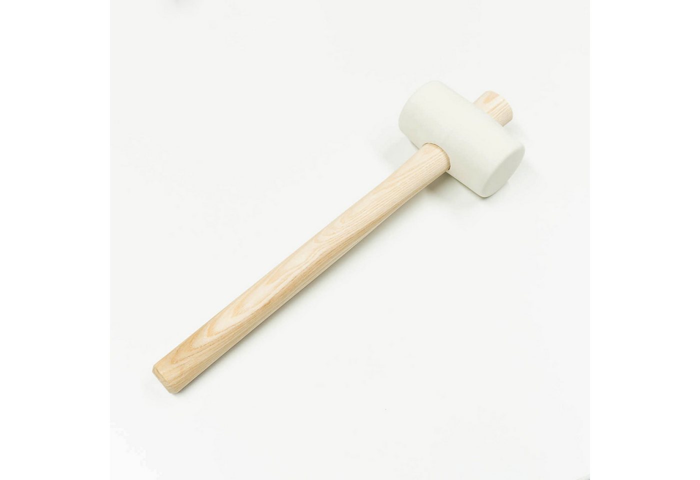 Bodenglück Gummihammer Weiß 450g - Hartgummihammer mit Stiel, Gummihammer zum Verlegen von Böden, Langlebiger Schonhammer, ⌀=55mm von Bodenglück