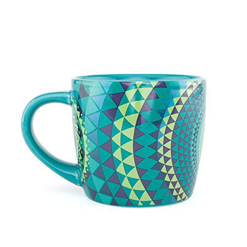 Bodhi YogiMug Keramiktasse Blue Mandala | Keramiktasse (blau-grün) mit Design-Print | nicht nur für Yoga-Fans | Kaffeetasse, Teetasse, Chai | Geschenk | 300 ml von Bodhi