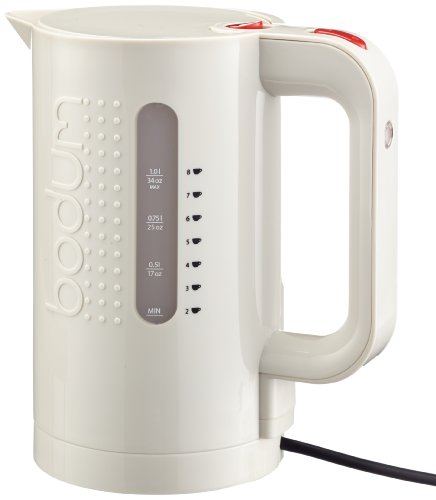 Bodum Bistro Elektrischer Wasserkocher (Automatisches Abschalten, 2200-Watt, 1,0 liters) cremefarben von Bodum