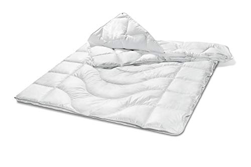 Bodyprotect 4-Jahreszeitendecke Ganzjahresdecke Baumwolle Bettdecke mit Körperzonensteppung 200 x 200 cm, Weiß von Bodyprotect