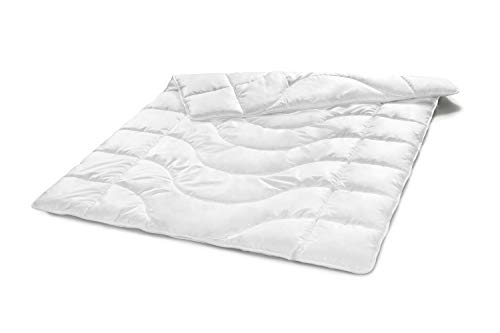 Bodyprotect medium Mono Ganzjahresdecke Baumwolle Bettdecke mit Körperzonensteppung 155 x 220 cm, Weiß von Bodyprotect