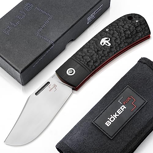 Böker Plus® Bad Guy - klassisches Slipjoint Messer mit Nagelhau - 42a konformes Taschenmesser mit D2 Clippoint Klinge - Klappmesser mit G10 Griff in Etui von Böker Plus