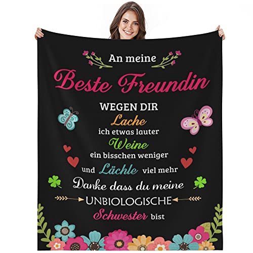 Bold And Brash Beste Freundin Geschenke, Geburtstagsgeschenk für Meine Beste Freundin Schwestern, Kuscheldecke Flauschig Fleecedecke Geschenkideen zum Geburtstag Weihnachten von Bold And Brash