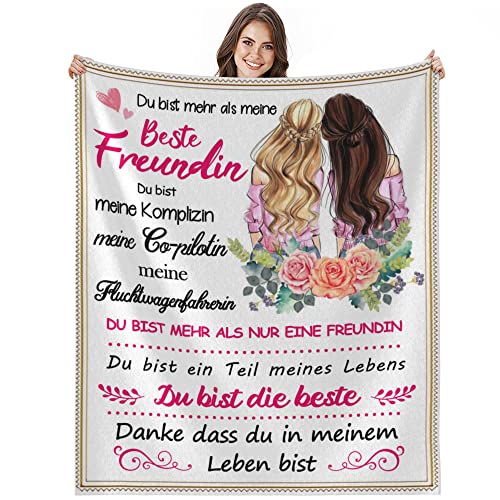 Bold And Brash Beste Freundin Geschenke, Geburtstagsgeschenk für Meine Beste Freundin Schwestern, Kuscheldecke Flauschig Fleecedecke Geschenkideen (An Meine Freundin, 130x150cm) von Bold And Brash