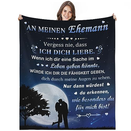 Bold And Brash Geschenke für Ehemann, Kuscheldecke für Meinen Mann, Jahrestag Hochzeitstag Geburstag Geschenke für Ihn, Ich Liebe Dich Geschenke für Männer, Fleecedecke Flauschig 150x200cm von Bold And Brash