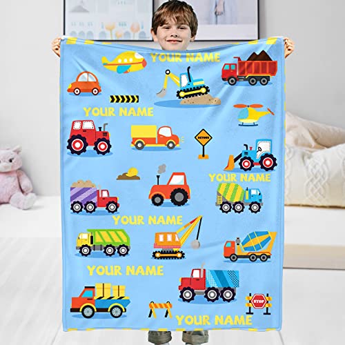 Kuscheldecke Personalisierte Geschenke für Kinder Jungen Mädchen Baby, Personalisierte Kinderdecke mit Name und Motivfarbe, Super Weiche Fleecedecke Wohndecke Ideal für Geburtstag (LKW 02) von Bold And Brash