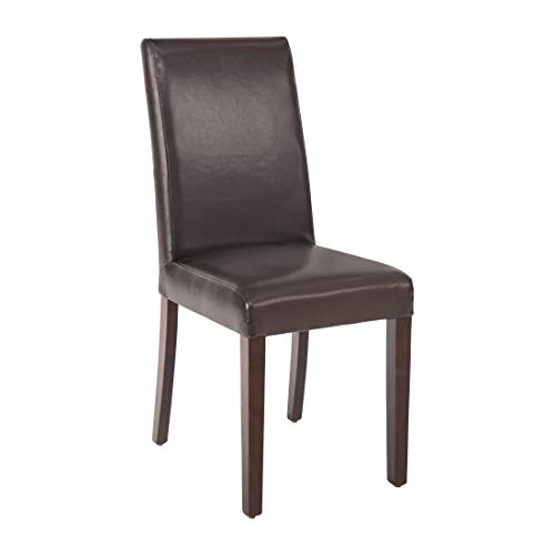 Bolero Faux Leather Dining Chair Dark Brown (Box 2), 940(H) x 405(W) x 500(D)mm von Bolero