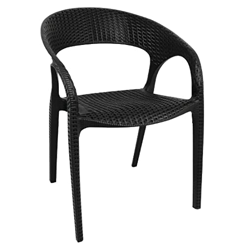 Bolero Polypropylen-Rattan-Stuhl, stapelbar, für drinnen und draußen, 4 Stück von Bolero