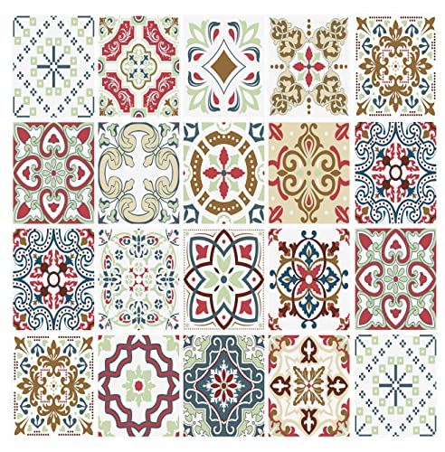 Bolsover Designs Mosaik-Fliesenaufkleber, 16 Stück, für 200 mm x 250 mm/20 cm 25 cm, wasserfest für Küche & Bad GT36, mehrfarbig von Bolsover Designs