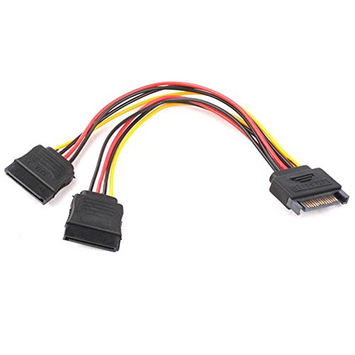 Bolwins K14S SATA Verlängerung Kabel Stromkabel Stromadapter 15 Pin SATA Stecker auf 2 x SATA Buchse für SSD Festplatte SATA Stromkabel HDD Y Stromadapter Splitter von Bolwins