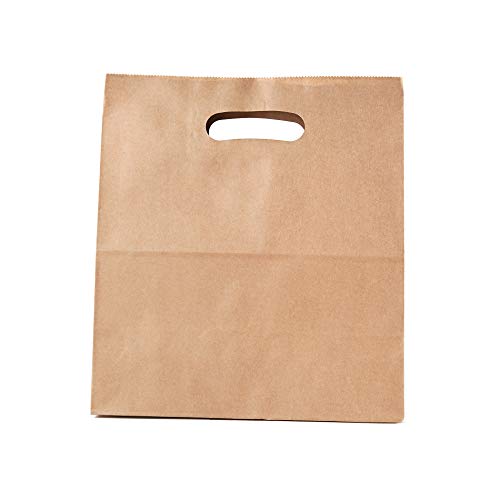 Kraft Papier Tragetaschen mit Henkel, Braun, Umweltfreundliches Papier, Sicherheitskleber, 22 x 11 x 28 cm, 70 gr, 250 Stück von Le Jardin du Lin