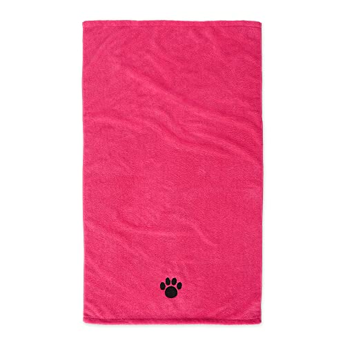 Bone Dry Pet Grooming Towel Collection Absorbent Microfiber X-Large, 41x23.5, Embroidered Raspberry Sorbet von Bone Dry
