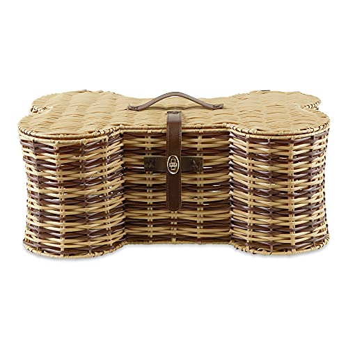 Bone Dry Pet Storage Collection Toy Basket, Large, 24x15x9, Stripe Plastic Wicker von Bone Dry