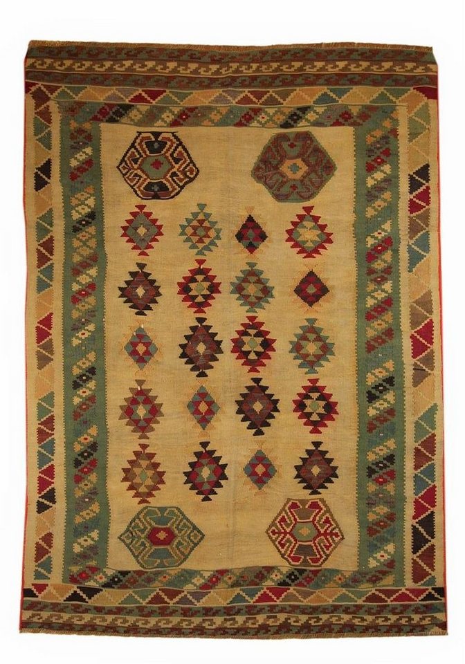 Orientteppich Perserteppich Kelim 215 x 146 cm, Borento, rechteckig, Höhe: 4 mm, Handgewebt von Borento