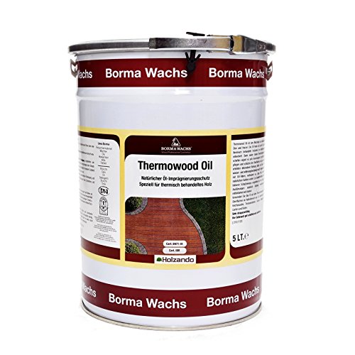Borma Wachs 5 Liter Thermowood Natur Thermoholz Öl Holzöl (Dunkel - 63) von Borma Wachs