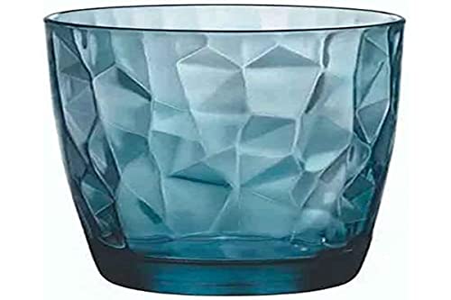 Bormioli Rocco 302259 Diamond Ocean Blue Whiskyglas, 390 ml, Glas, blau, 6 Stück von Cosecha Privada