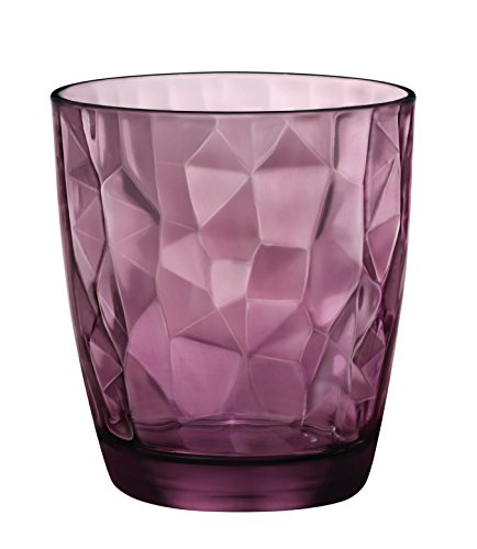 Bormioli Rocco 302258 Diamond Rock Purple Whiskyglas, 390 ml, Glas, lila, 6 Stück von Cosecha Privada
