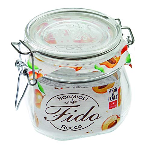 Bormioli Rocco Drahtbügelgläser Fido 560 ml (6 Stück, Gläser inkl. Gummis, Einmachgläser, Dessertgläser, Marmeladengläser) 4309 von Weck