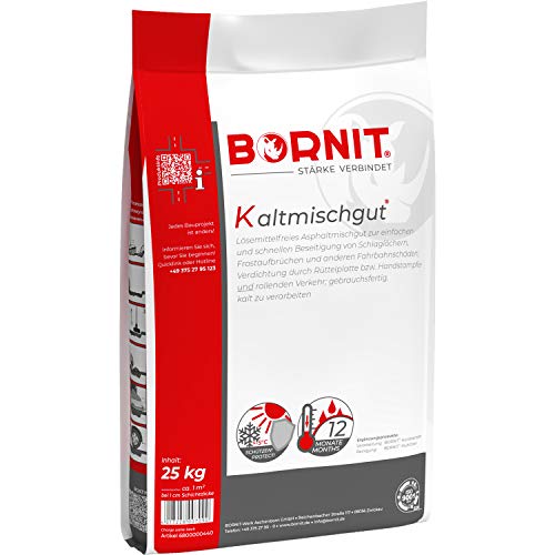Bornit - Kaltmischgut - 25 kg - Kaltmischgut - Beseitigung von Schlaglöchern, Frostaufbrüchen & Fahrbahnschäden. von BORNIT