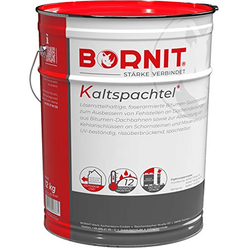 Bornit Kaltspachtel Bitumenspachtel-Masse für Reparaturen am Dach 12kg von Bornit