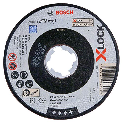 Bosch Professional 1x Gerade Trennscheibe Expert (für Metall, X-LOCK, Ø115 mm, BohrungsØ: 22,23 mm, Dicke:1,6 mm) von Bosch Professional