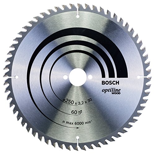 Bosch Accessories Bosch Professional 1x Kreissägeblatt Optiline Wood (Sägeblatt für Holz, Ø 250 x 30 x 3,2 mm, 60 Zähne, Zubehör Kreissäge) von Bosch Accessories