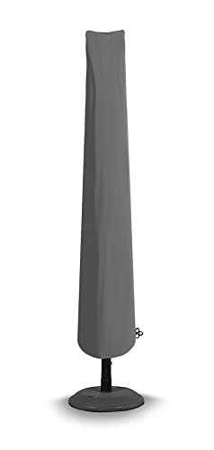 Bosmere Allwetter-Sonnenschirmhülle mit Reißverschluss, 100 % wasserdicht, UV-geschützt, strapazierfähiges 600D-Oxford-Gewebe, L190 C96 cm (31 cm oben), 6A595GY, Grau von Bosmere