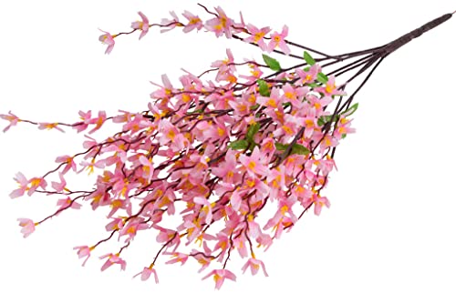 Botanic-Haus künstlicher Frühlingsblütenbusch (Forsythienbusch) mit 7 Stielen (pink) von Botanic-Haus