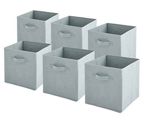 Box and beyond 6 Aufbewahrungsboxen aus Vlies, faltbar, Salbeigrün, 31 x 31 x 31 cm von Box and Beyond