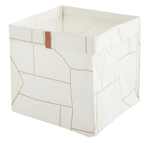 Box and Beyond Aufbewahrungskorb, weich, faltbar, mit Leder-Effekt, klassisches Motiv, Polycotton, 31 x 31 x 31 cm von Box and Beyond