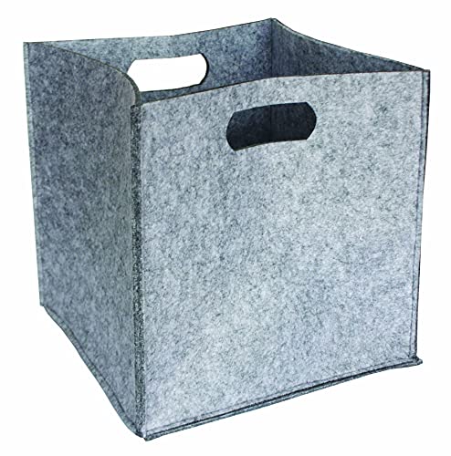 Box and Beyond Cube Korb aus Filz – 2 Griffe – Hellgrau – 31 x 31 cm von Box and Beyond