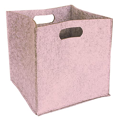 Panier cube en feutre - 2 poignées - Rose blush - 31x31x31cm von Box and Beyond