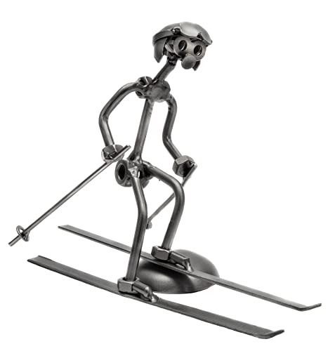 STEEMO Schraubenmännchen Skifahrer Ski-Sport Geschenk Metall-Deko 20x10x15 cm von STEEMO