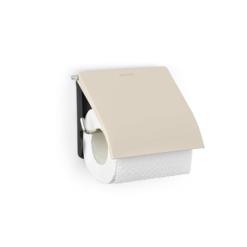 Brabantia - Renew Toilettenpapierhalter - für alle Gängigen Rollengrößen - Wandmontage - Korrosionsbeständig - Badezimmerzubehör - Inkl. Befestigungsmaterial - Soft Beige - 17 x 13,2 x 12,3 cm von Brabantia