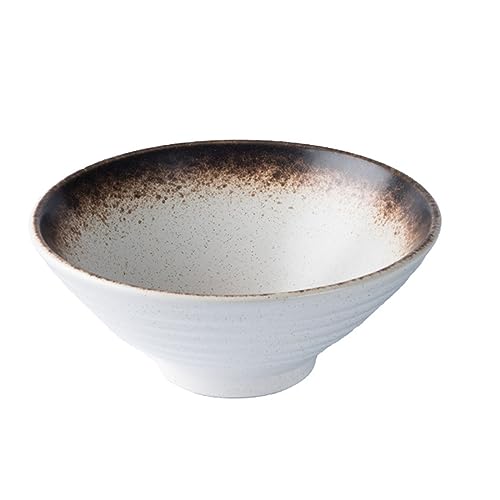 BradOc Japanische Ramen Schüssel Set, Porzellan Ramenschale, Keramik Suppenschüssel mit Löffel und Essstäbchen, Küche Salatschüssel,E,9 in von BradOc