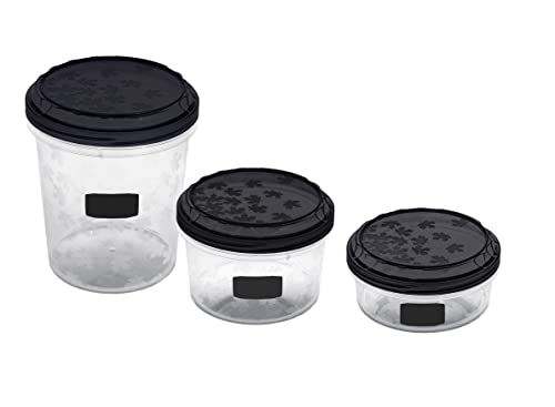 BranQ - Home essential Rukkola Twist Set mit drehverschlussen Deckel, BPA-freier Kunststoff, Schwarz, verschiedene Größen von BranQ - Home essential