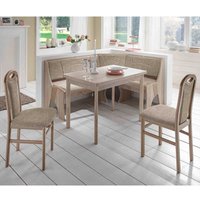 Eckbank Gruppe in Beige Braun Stoffbezug Sonoma-Eiche (vierteilig) von Brandolf