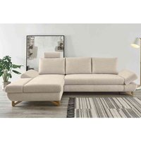 Funktions Sofa Ecke in Cremefarben verstellbaren Armlehnen von Brandolf